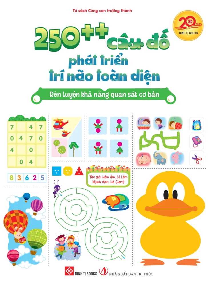 Sách Cùng Con Trưởng Thành 250++ Câu Đố Phát Triển Trí Não Toàn Diện - Quan Sát Cơ Bản, bìa mềm cho bé 0 tuổi của Hâm Âm, Lộ Lâm