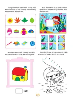 Bài tập quan sát, ghép hình và nối số