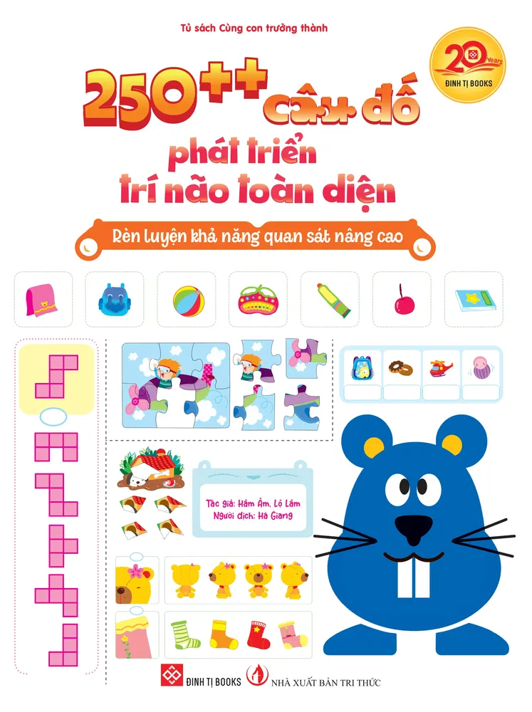 Sách Cùng Con Trưởng Thành 250++ Câu Đố Phát Triển Trí Não Toàn Diện - Quan Sát Nâng Cao bìa mềm cho bé 0 tuổi của Hâm Âm, Lộ Lâm