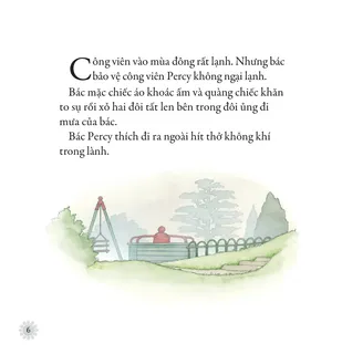 Bác bảo vệ Percy dạo công viên mùa đông