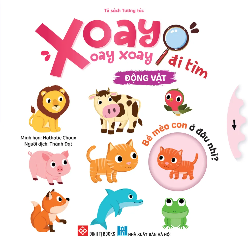 Động Vật bìa cứng cho bé 0 tuổi của Nathalie Choux, bìa hồng trắng nổi bật