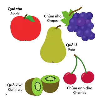 Các loại trái cây phổ biến bằng hai ngôn ngữ