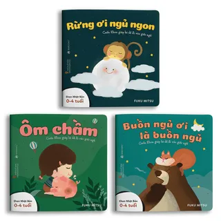 Bộ Sách Ehon 3 Cuốn - Buồn Ngủ Ơi Là Buồn Ngủ bìa mềm cho bé 0-4 tuổi của Fuku Mitsu, NXB Lao Động
