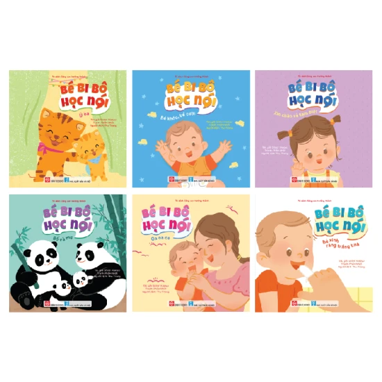 Bé Bi Bô Học Nói: Bộ 6 cuốn sách minh họa dạy bé học nói với chủ đề gia đình, cảm xúc, thói quen