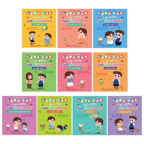 Cùng Con Nuôi Dưỡng Cảm Xúc Tích Cực: Bộ 10 cuốn sách thiếu nhi minh họa dễ thương