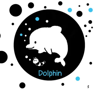 Minh họa cá heo dễ thương dưới đại dương